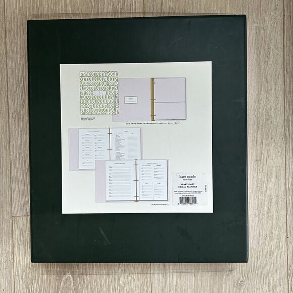 New Kate Spade Wedding Planner Bridal I Do Gold Heart Knots Organizer Bride Book - Picture 7 of 7